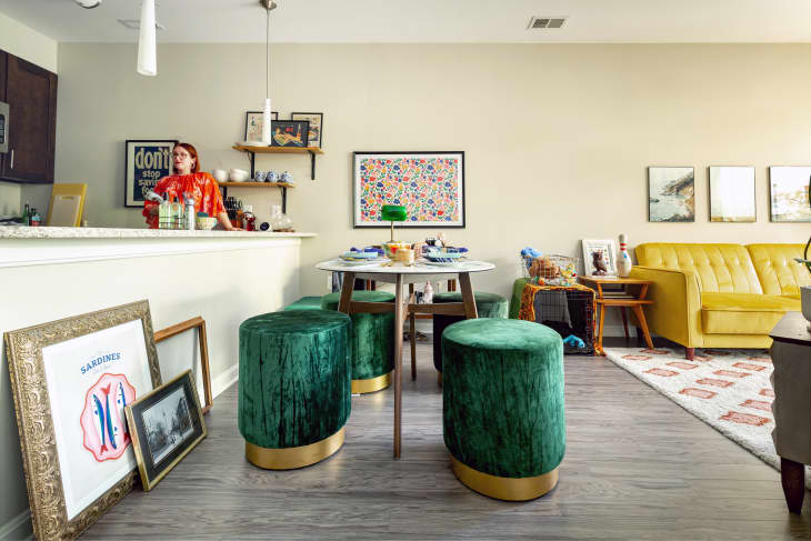 Pouf desk on sale chair